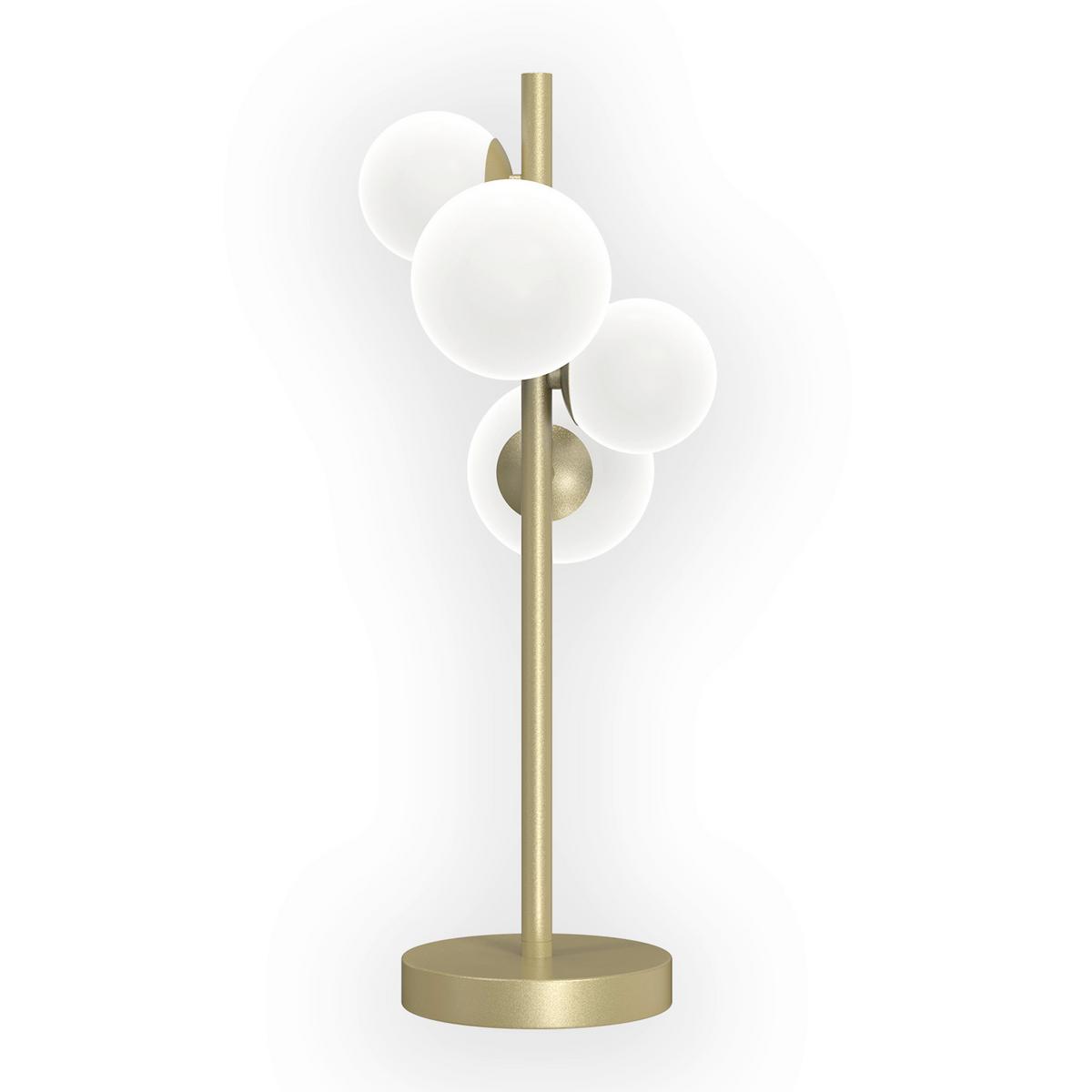 Tischleuchte LGoro Honig L: 24 cm - Goldfarben/Honig, Design, Glas/Kunststoff (24/24/48cm)