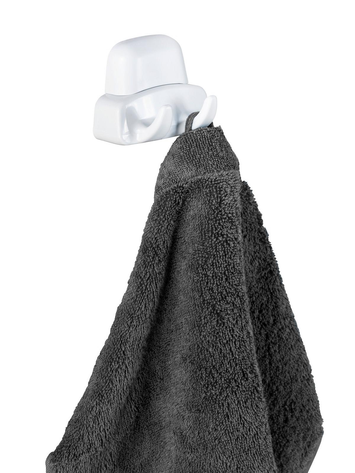 Wandhaken Pure Duo 17940100 - Weiß, KONVENTIONELL, Kunststoff (8/5,5/4,5cm) - Wenko