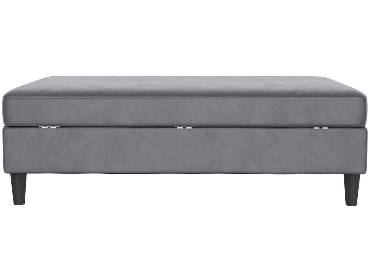 Hocker Hannover Anthrazit, mit Stauraum - Anthrazit/Schwarz, Basics, Textil (130/43/69cm) - Livetastic