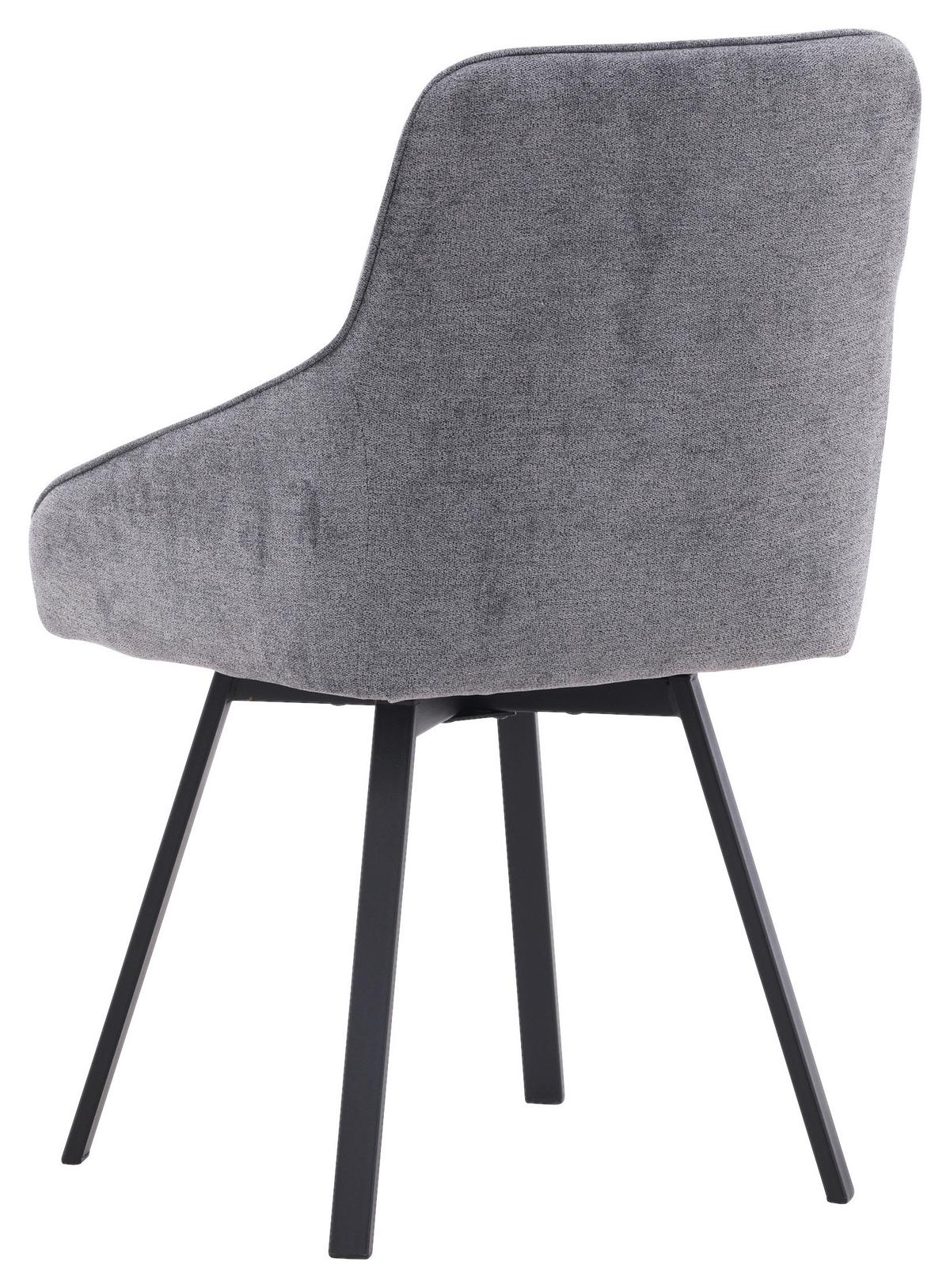 Stuhl-set Rosie Dunkelgrau/schwarz B: 55 Cm - Dunkelgrau/Schwarz, Design, Textil/Metall (55/88/60cm) - Livetastic