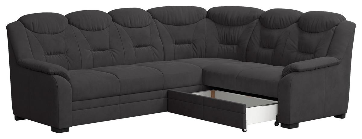 Ecksofa Marcus - Anthrazit/Schwarz, Basics, Textil (263/211cm) - MID.YOU