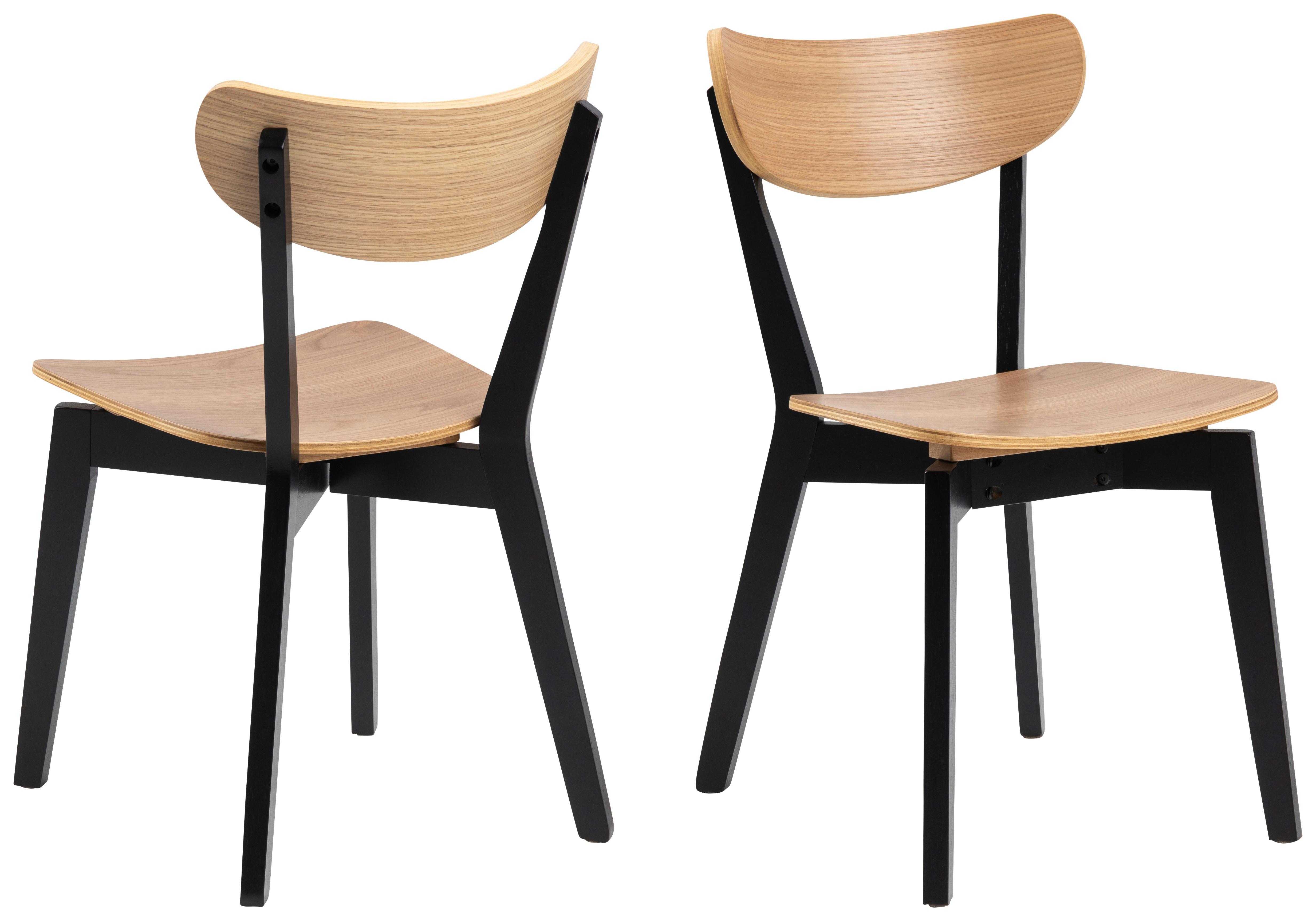 Jídelní Židle Roxby Dub Dýha - barvy dubu/černá, Moderní, kompozitní dřevo (45/79,5/55cm)