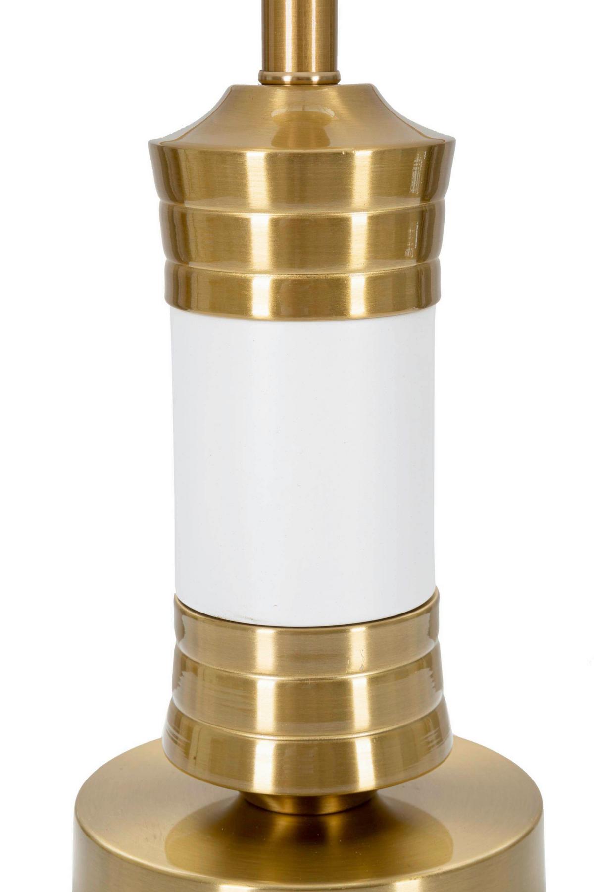 Tischleuchte Whity Weiß, Goldfarben B: 31cm - Goldfarben/Weiß, Basics, Textil/Metall (31/52/31cm)