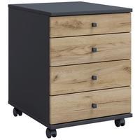 Rollcontainer Lona Anthrazit Honigeiche Dekor - Honigeiche/Anthrazit, Design, Holzwerkstoff/Kunststoff (42/57/50cm) - MID.YOU