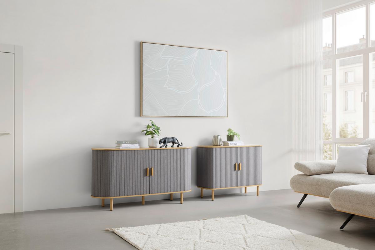 ŠIROKÁ KOMODA ARVID -EXKLUSIV- - sivá/prírodná farba, Modern, drevo/kompozitné drevo (140/75/40cm) - Mömax