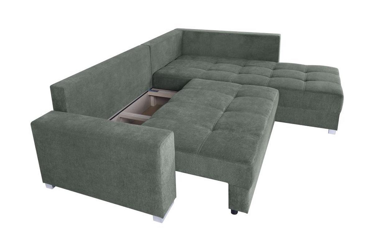 Sedačka LARS, oboustranná, petrolejová / antracitová - petrolej/černá, Design, textil/plast (260/218cm)