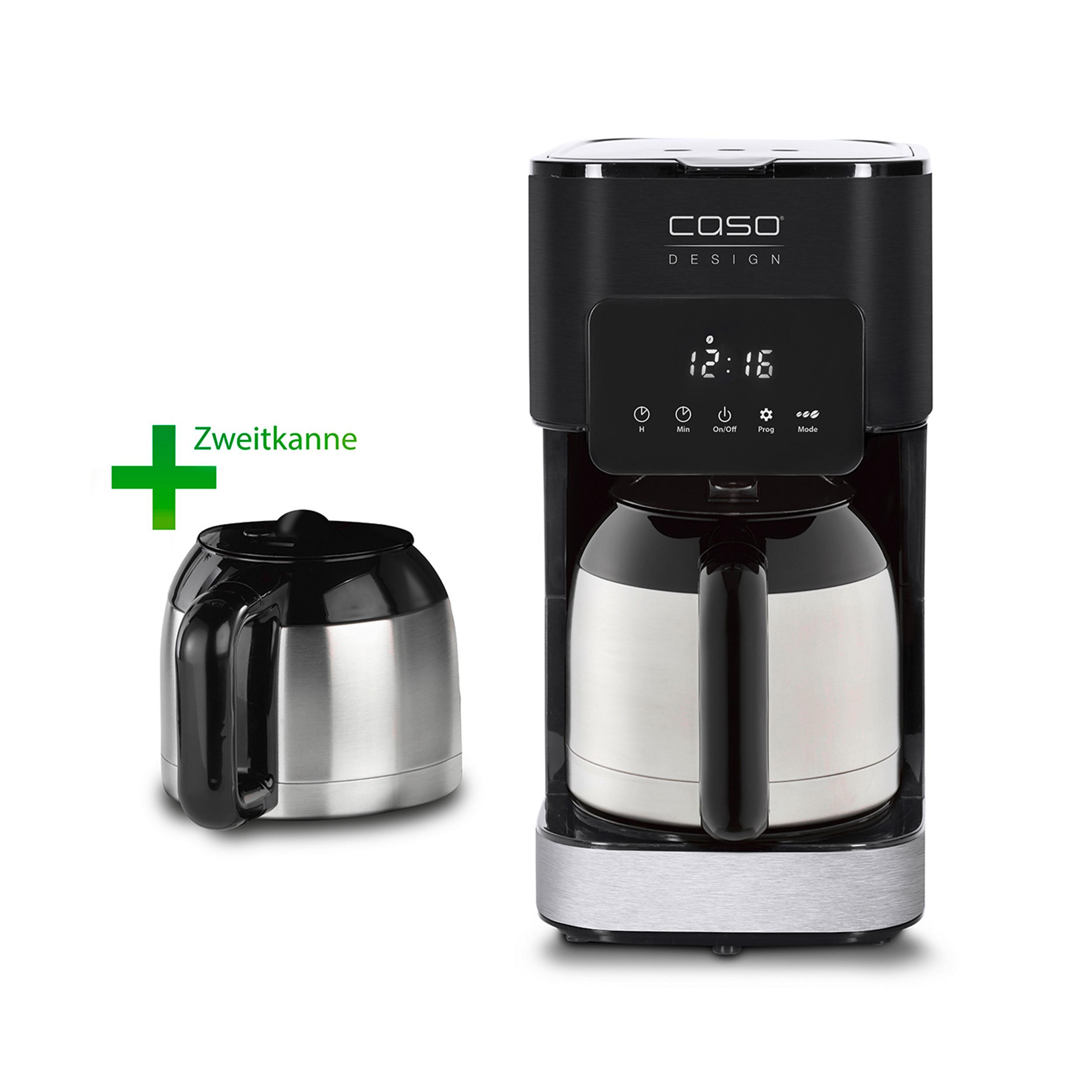 Thermo-Kaffeemaschine 1845 - Silberfarben/Schwarz, Basics, Glas (17/32,5/24,5cm) - CASO Design