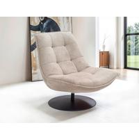 Sessel Zen Sandfarben B: 94 cm - Sandfarben/Schwarz, Design, Textil (94/97/106cm) - Livetastic