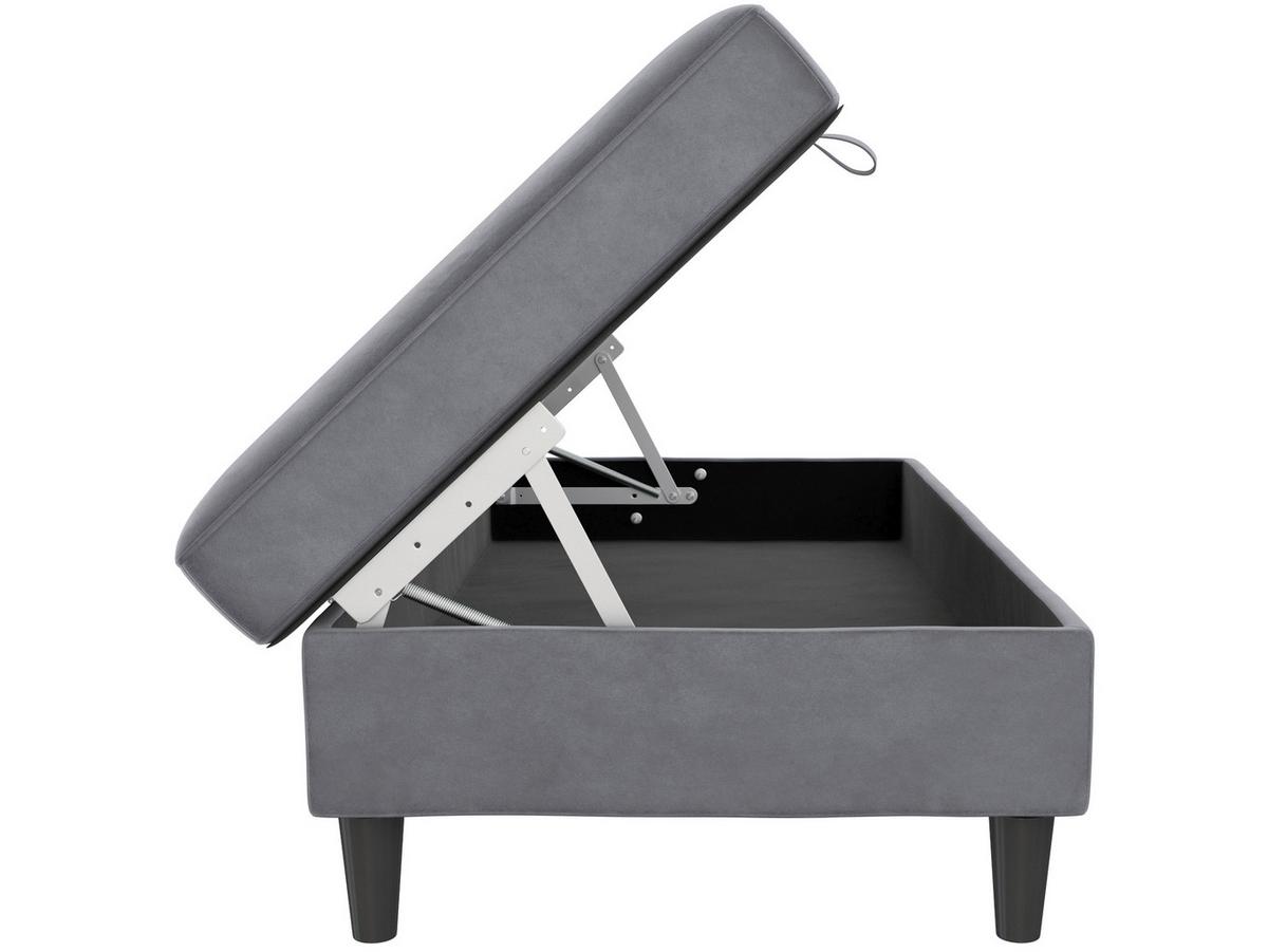 Hocker Hannover Anthrazit, mit Stauraum - Anthrazit/Schwarz, Basics, Textil (130/43/69cm) - Livetastic