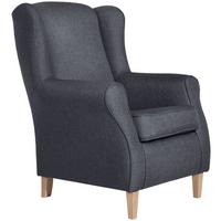 Ohrensessel Lorris - Buchefarben/Blaugrau, Design, Textil (77/103/86cm) - Max Winzer