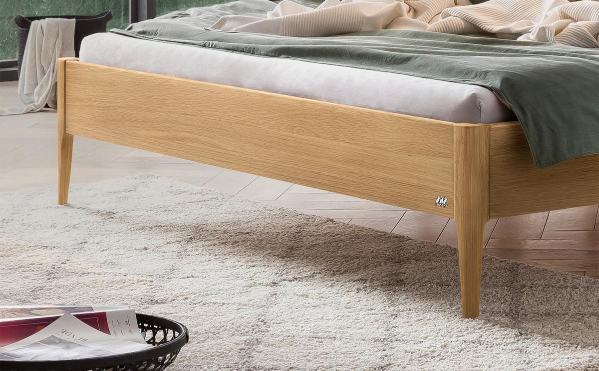 Bett Varese Eichefarben Lf: 140x200 Cm - Dunkelgrau/Eichefarben, MODERN, Holz/Textil (140/200cm) - Hasena