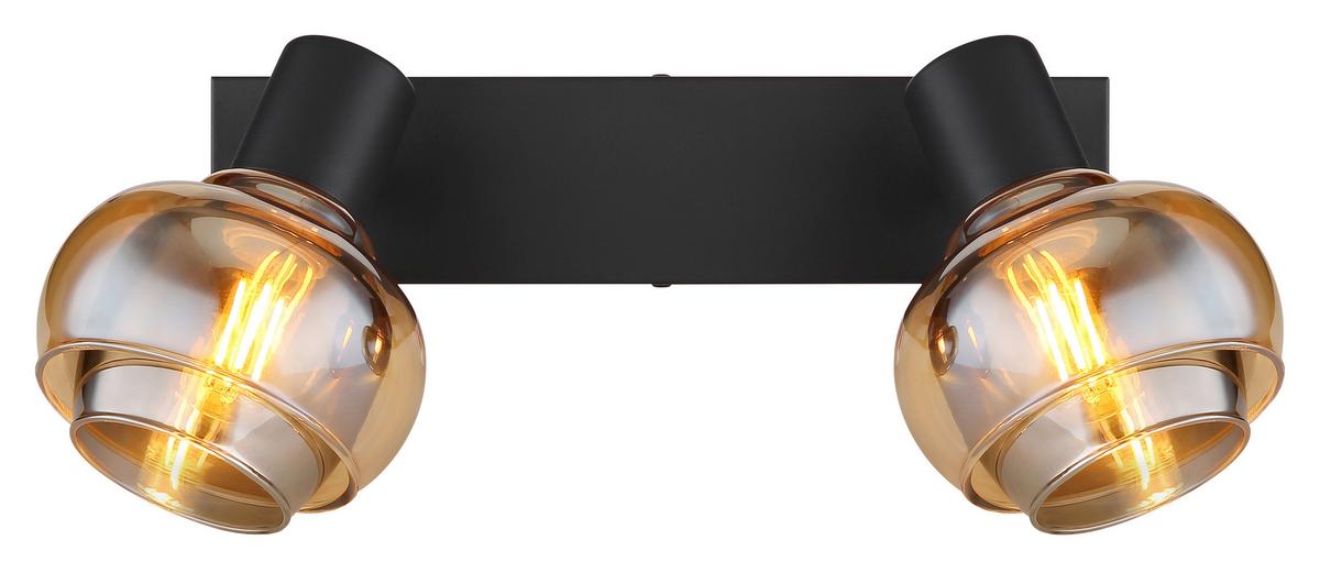 Strahler 54309-2b - Schwarz, Basics, Glas/Metall (26/10,5/13,5cm) - Globo
