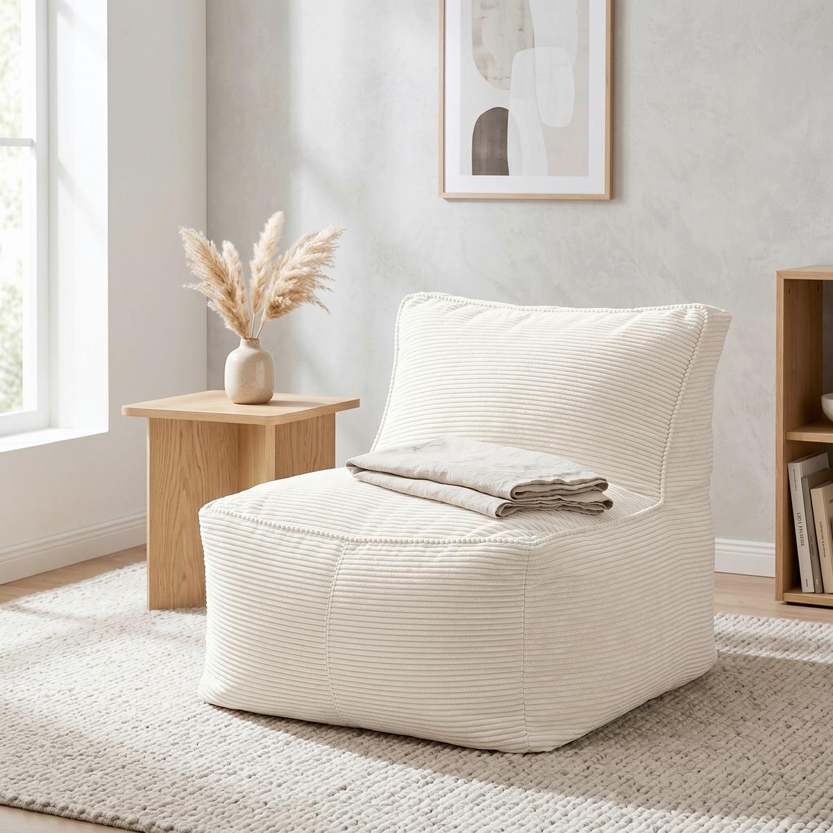 Sedací vak CAROLINE, béžový menčester, max. 90 kg - béžová, Modern, textil (75/84/88cm) - Mömax