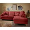 Ecksofa Valentina Rot S: 230x200 Cm - Rot/Naturfarben, MODERN, Textil (230/200cm) - Livetastic