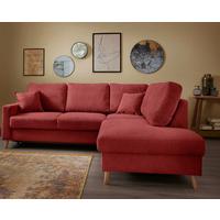 Ecksofa Valentina Rot S: 230x200 Cm - Rot/Naturfarben, MODERN, Textil (230/200cm) - Livetastic