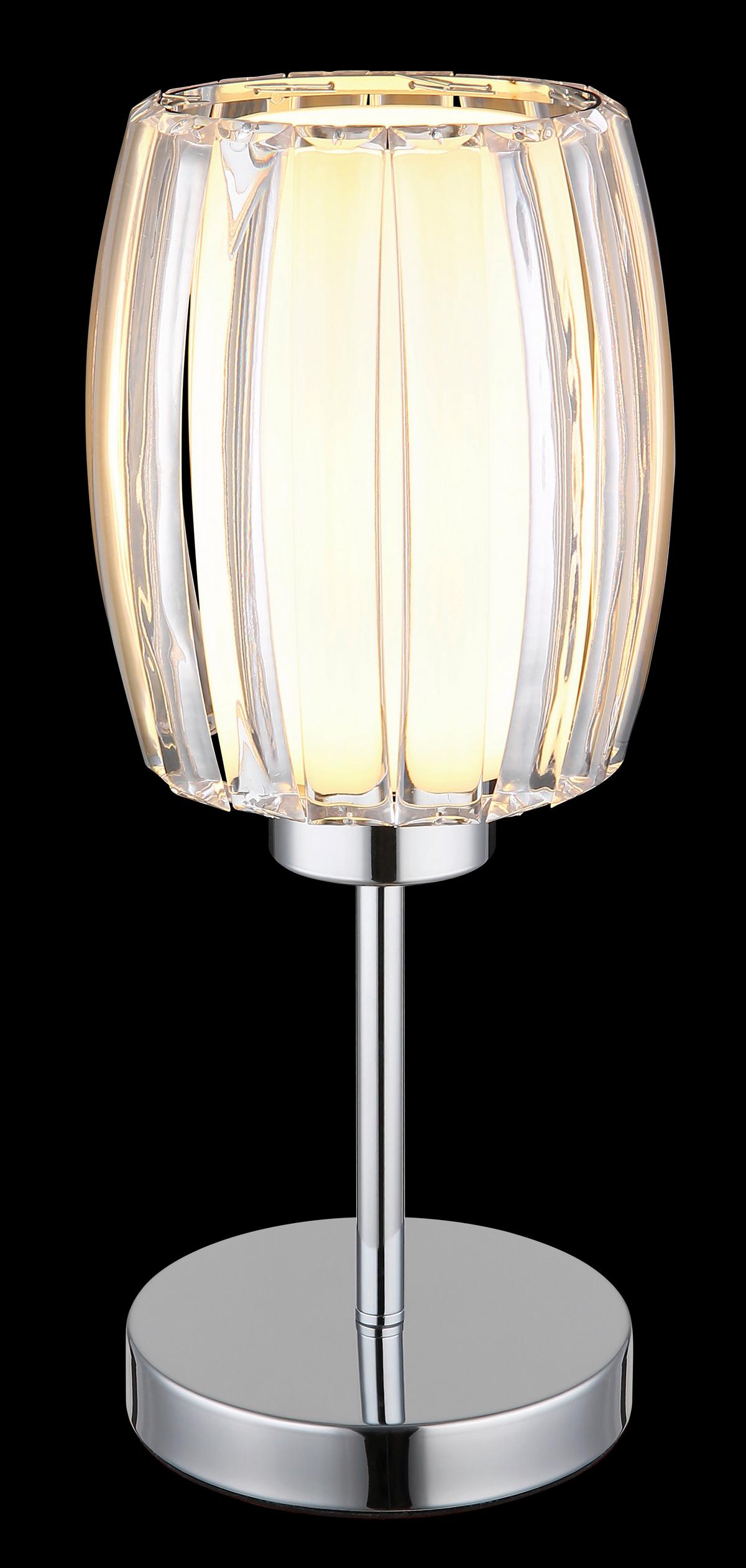 Tischleuchte Wippschalter - Klar/Chromfarben, Design, Glas/Kunststoff (18/40cm) - Globo