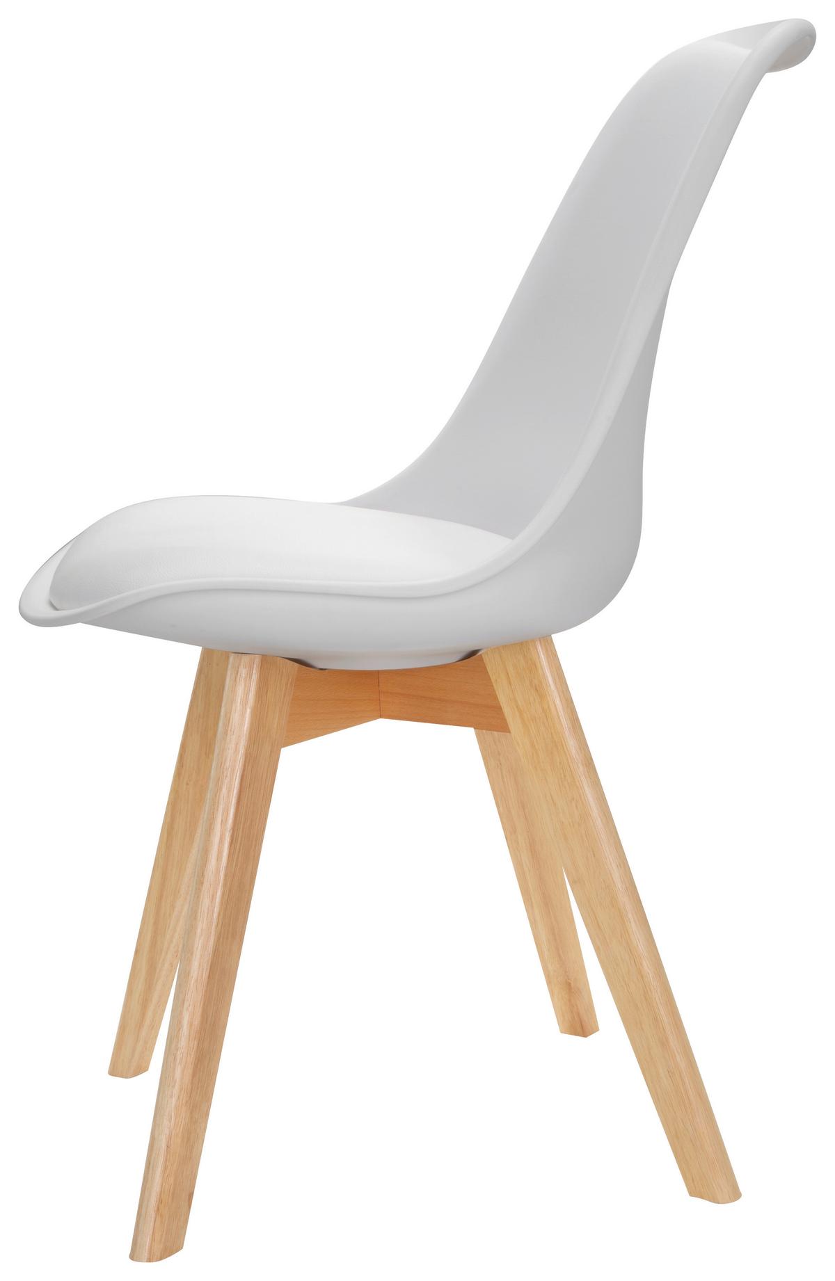 Stuhl-Set 4er Scandi Weiß/Buchefarben - Buchefarben/Weiß, MODERN, Holz/Kunststoff (48/87/56cm) - MID.YOU