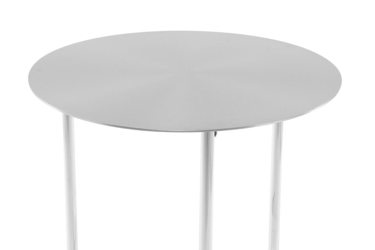 Beistelltisch Pema 100 Silber - Edelstahlfarben, Design, Metall (40/54cm) - Kayoom