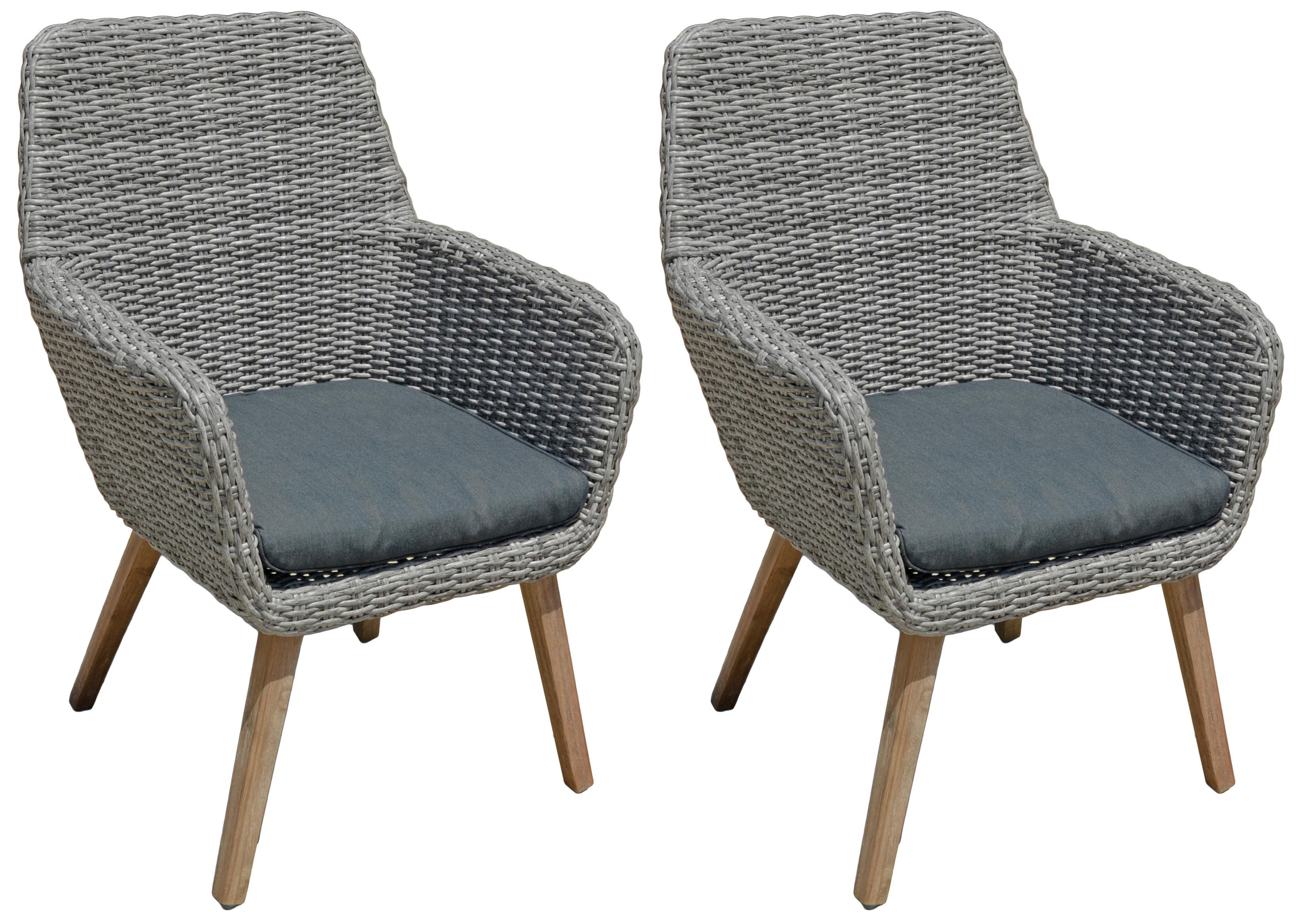 Gartensessel Rapallo - Hellbraun/Dunkelgrau, Basics, Holz/Kunststoff (70/96/68cm) - Gardenson