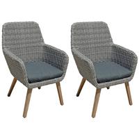 Gartensessel Rapallo - Hellbraun/Dunkelgrau, Basics, Holz/Kunststoff (70/96/68cm) - Gardenson