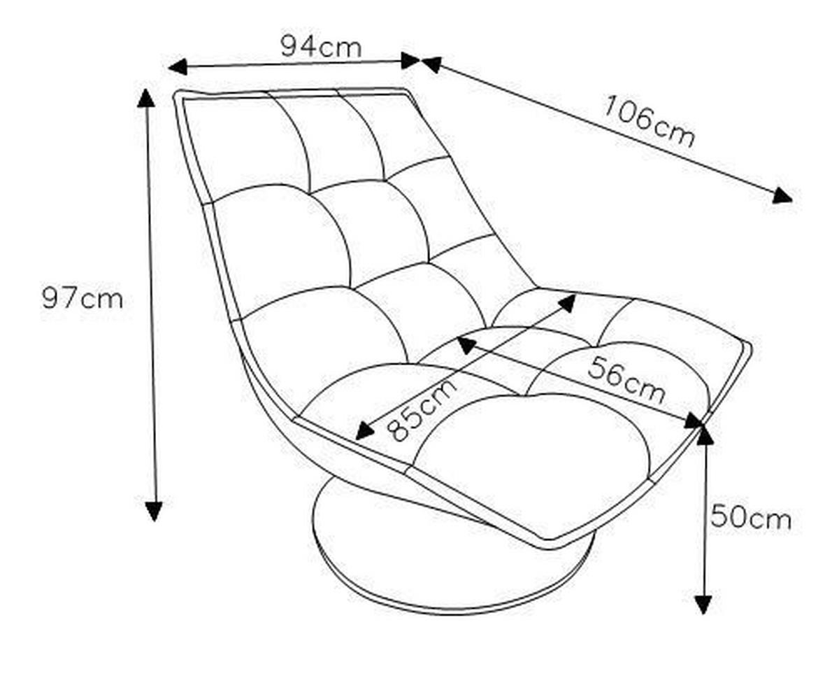 Sessel Zen Sandfarben B: 94 cm - Sandfarben/Schwarz, Design, Textil (94/97/106cm) - Livetastic