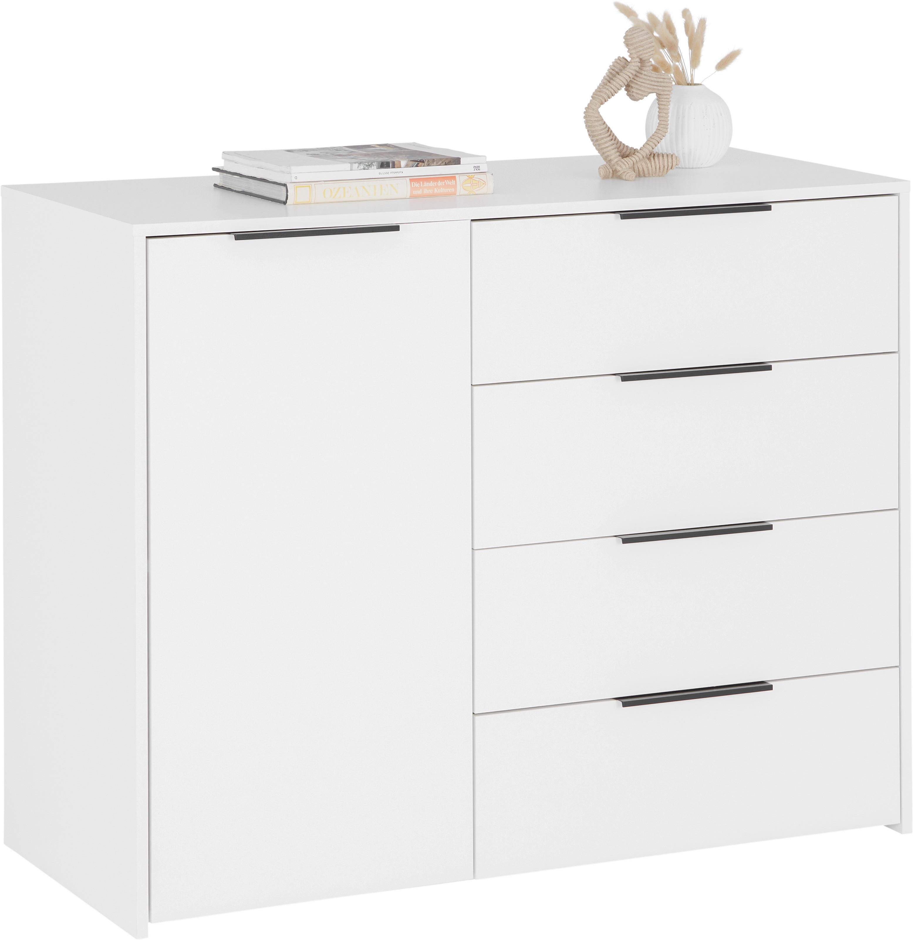 Kommode 114,5 cm Alan 3, Weiß - Weiß, MODERN, Holzwerkstoff (114,5/93,4/50cm) - Luca Bessoni