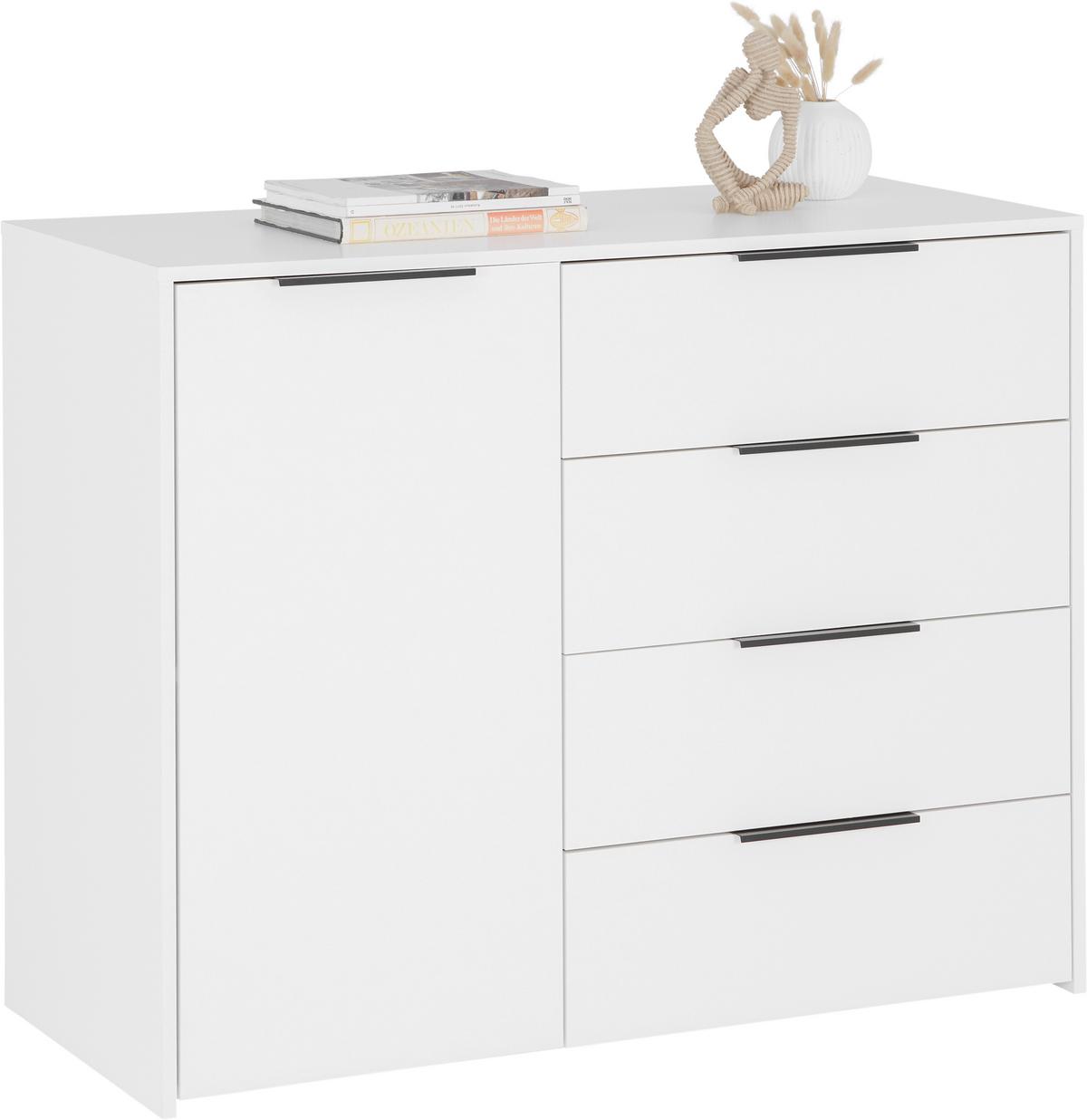 KOMODA ALAN 3 biela - čierna/biela, Modern, kompozitné drevo (114,5/93,4/50cm) - Luca Bessoni