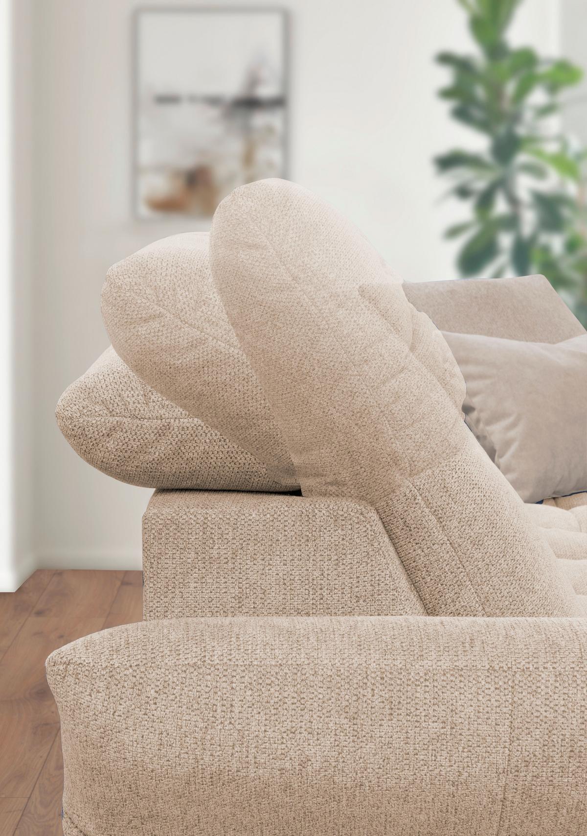 Ecksofa Coast Beige B: 244-270 cm - Beige/Schwarz, KONVENTIONELL, Holzwerkstoff/Textil (244-270/87-104/173cm)