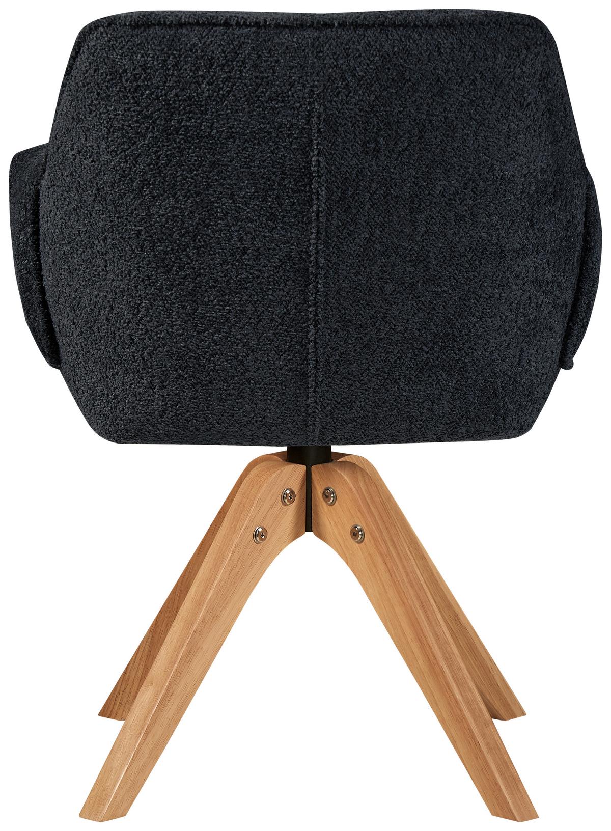 Stolička s podrúčkami antracitová - antracitová, Modern, drevo/textil (60/86,5/63,5cm) - MID.YOU