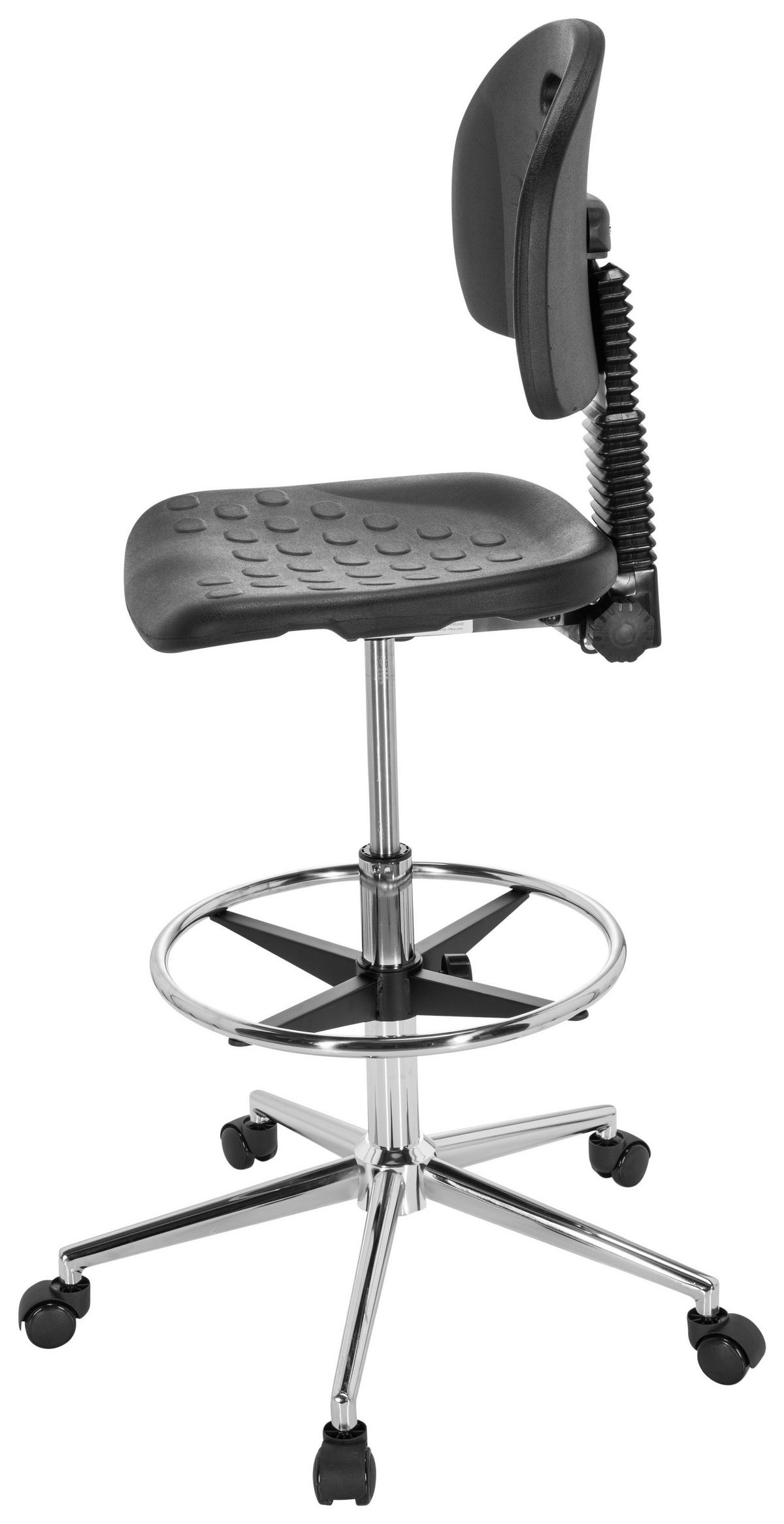 Bürostuhl Top Work 23 I Pu Schwarz Bis 100 Kg - Silberfarben/Schwarz, Basics, Kunststoff/Metall (45/91/61cm) - MID.YOU