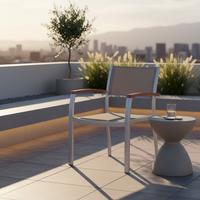 Gartenstuhl Stapelbar Naxos Aluminium/textilene - Silberfarben/Grau, ROMANTIK / LANDHAUS, Holz/Textil (59/85/56cm) - Gardenson