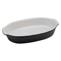 Auflaufform Keramik Classic L/B/H: ca. 33,5/19/5 cm - Schwarz/Weiß, KONVENTIONELL, Keramik (33,5/19/5cm) - Creatable