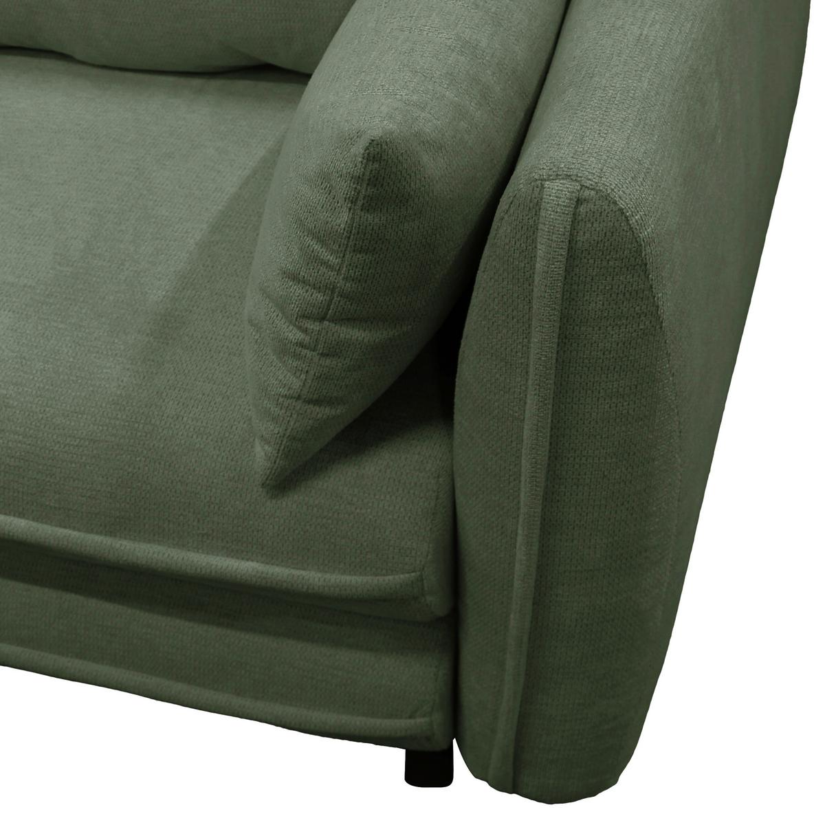 Ecksofa Vivaldi Grün S: 201x240 cm - Schwarz/Grün, Design, Textil (201/240cm) - MID.YOU
