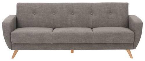3-sitzer-sofa + Schlaffunktion Jerry Rücken Echt, Grau - Naturfarben/Grau, Design, Textil (230/85/82cm) - Max Winzer