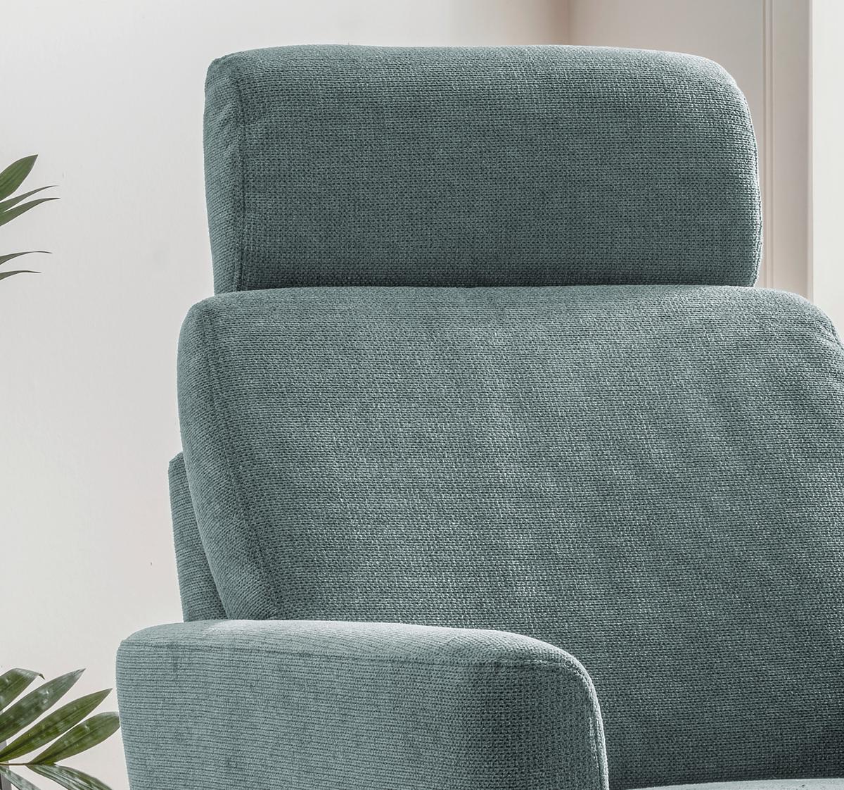 Relaxsessel Centrale T: 87-154 cm, Blaugrau - Blaugrau/Schwarz, MODERN, Textil (77/105/87-154cm) - Livetastic