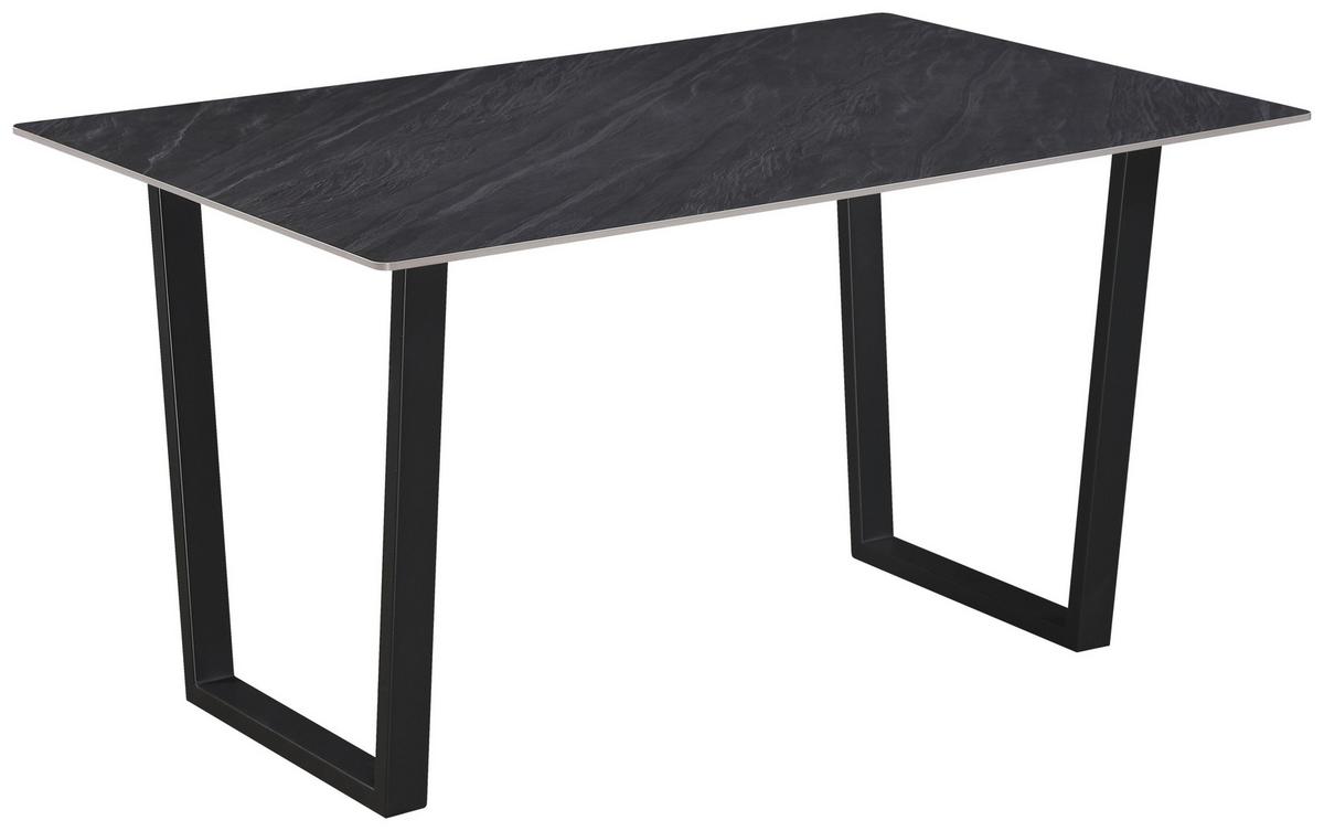 Tischgruppe Perth 5-Teilig Dunkelgrau, B: 140 cm - Dunkelgrau, KONVENTIONELL, Textil/Stein (140/48/76/89/90/62cm) - MID.YOU