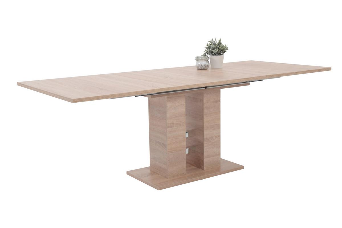 Tischgruppe Paula IIi G - Eichefarben/Anthrazit, MODERN, Holzwerkstoff/Textil (140-220/76/90cm) - MID.YOU