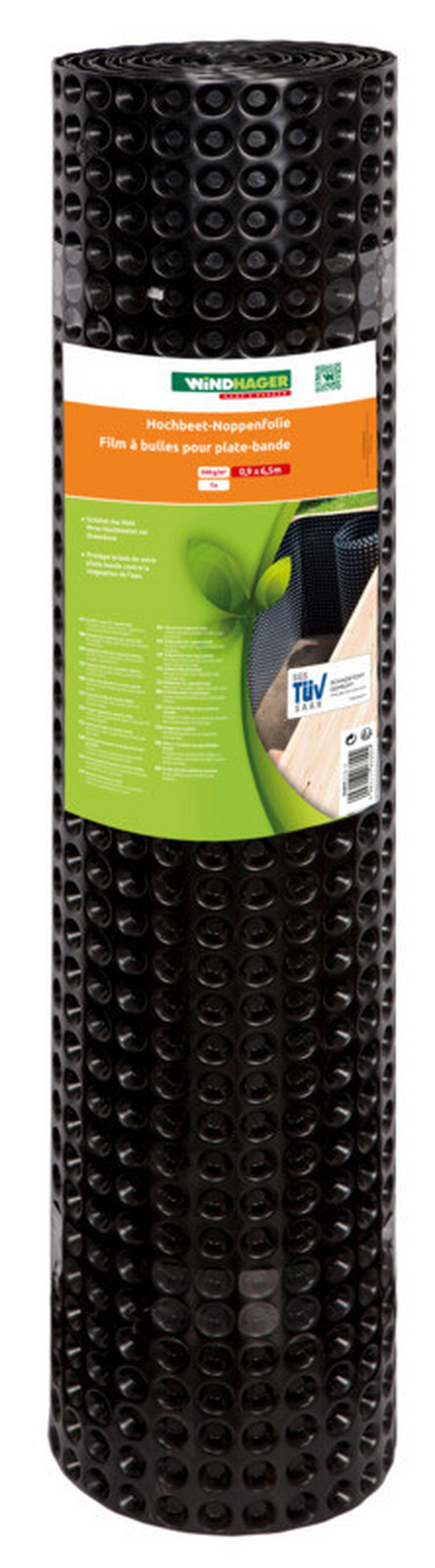Hochbeet-Abdeckung Kunststoff Noppenfolie 650x90 cm Schwarz - Schwarz, Basics, Kunststoff (650/90cm)