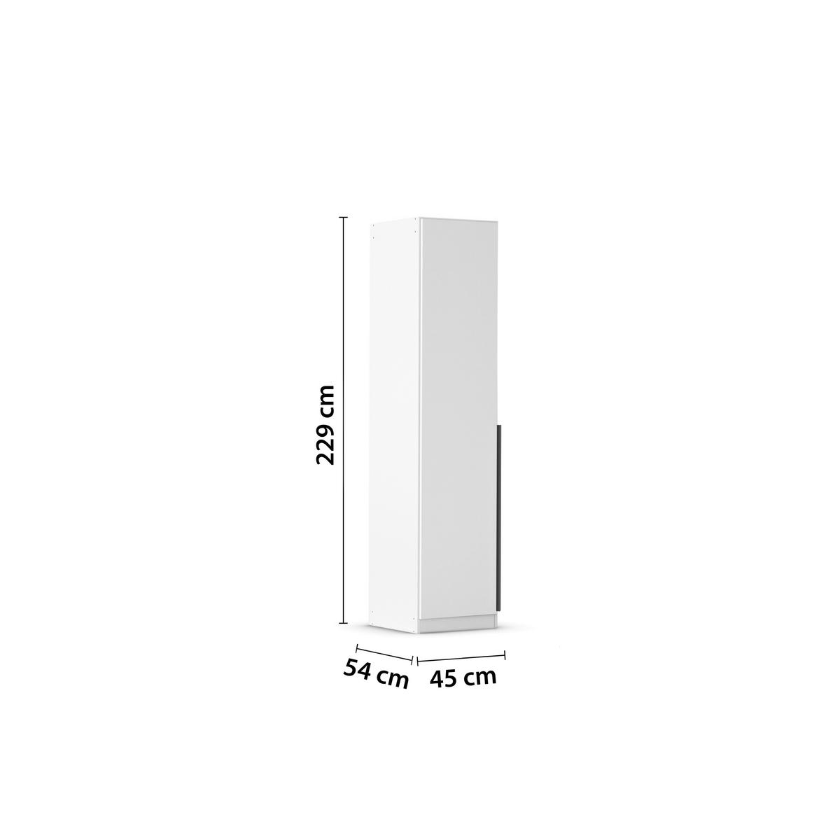 Drehtürenschrank Alabama Weiß B: 47 Cm - Weiß, MODERN, Holzwerkstoff (47/229/54cm) - Rauch Möbel