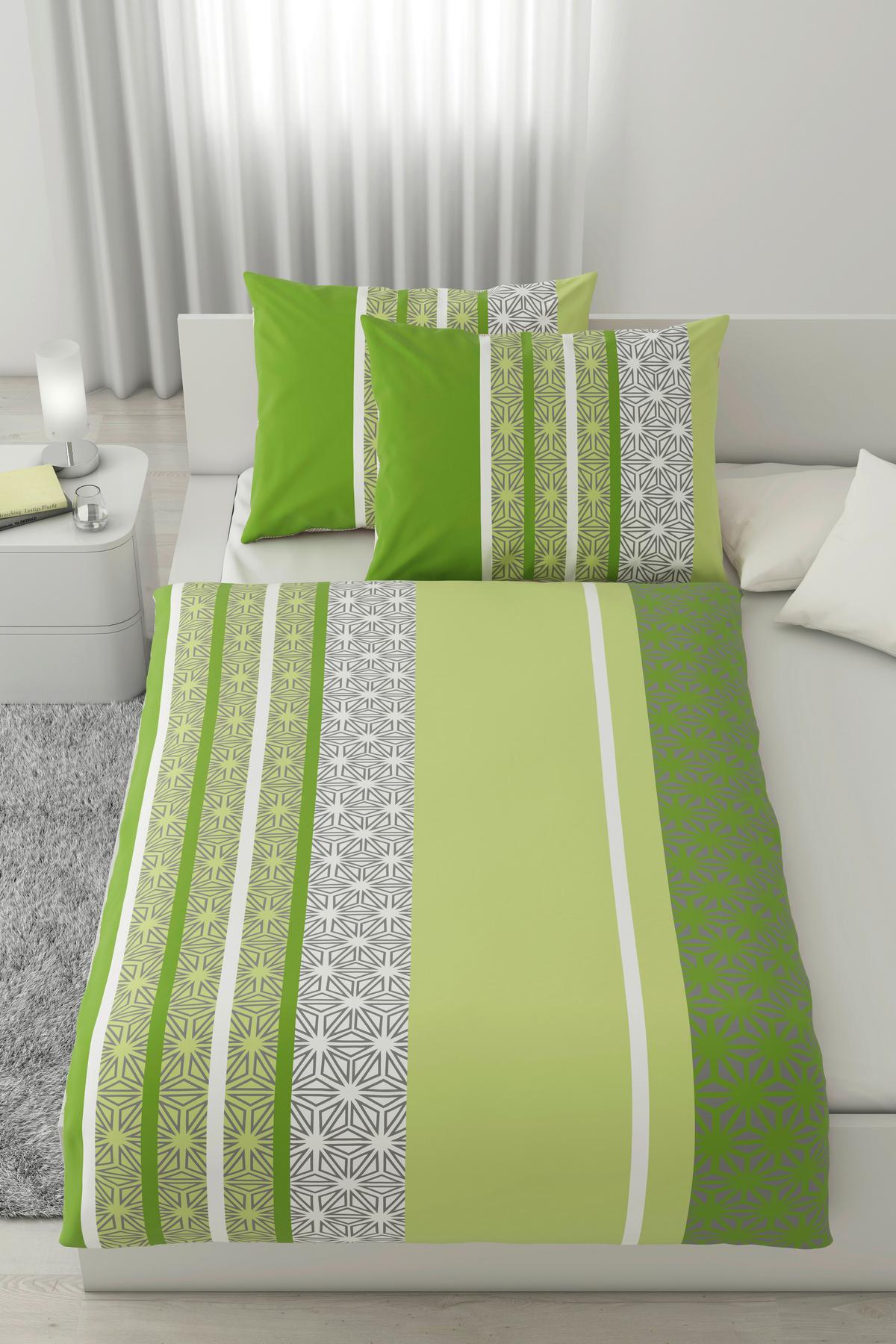 Posteľná bielizeň Sara, 2x70/90 200/220cm - zelená, textil (200/220cm) - Based