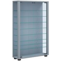 Vitrin Lumo Mini - ezüstszínű, Design, faalapú anyag/üveg (59/91/18cm) - MID.YOU
