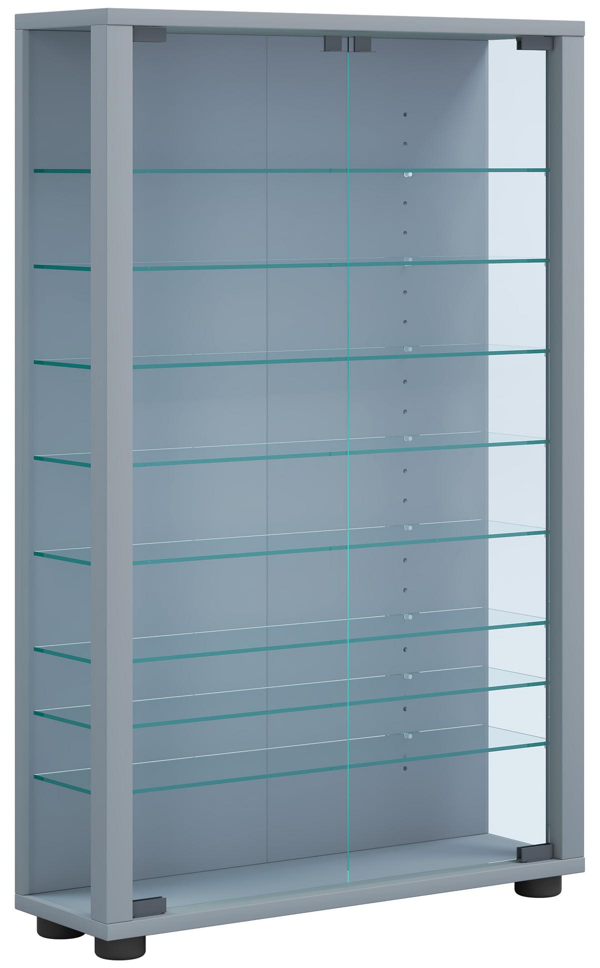 VITRINE Lumo Silberfarben B: 59 cm - Silberfarben, MODERN, Glas/Holzwerkstoff (59/91,3/18cm) - MID.YOU