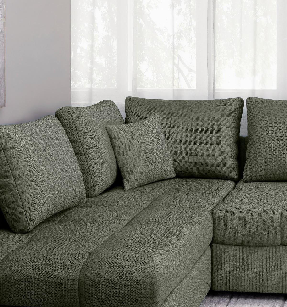 Eckschlafsofa Alvito Dunkelgrün S: 202x298cm - Dunkelgrün/Schwarz, MODERN, Textil (202/298cm) - MID.YOU