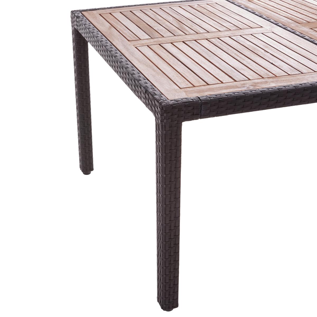 Gartengarnitur 9-Tlg Moa Polyrattan U. Holz mit Kissen - Beige/Schwarz, MODERN, Holz/Kunststoff - James Wood