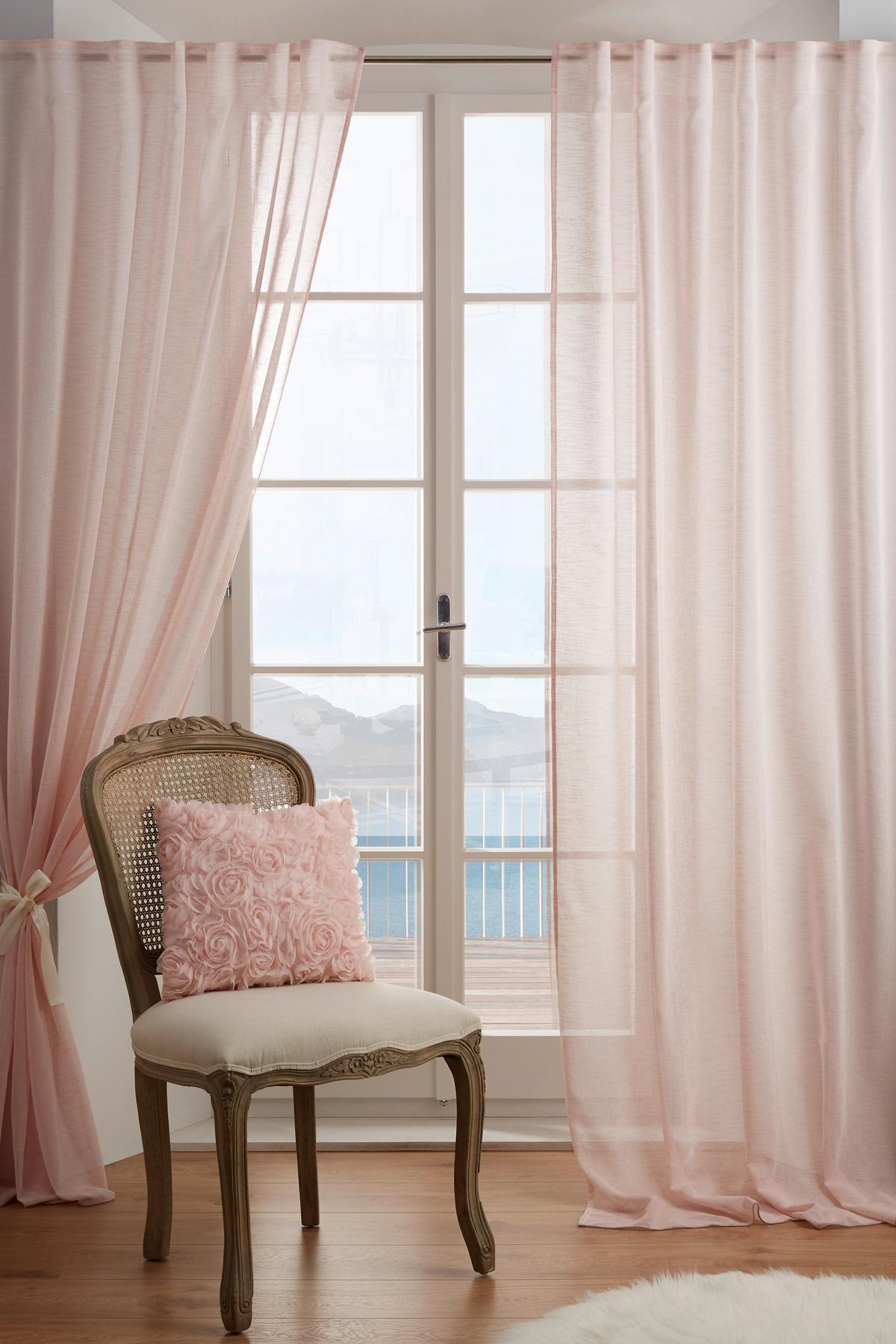HOTOVÝ ZÁVES Sigrid, 140/245 cm - ružová, Romantik / Landhaus, textil (140/245cm) - Premium Living