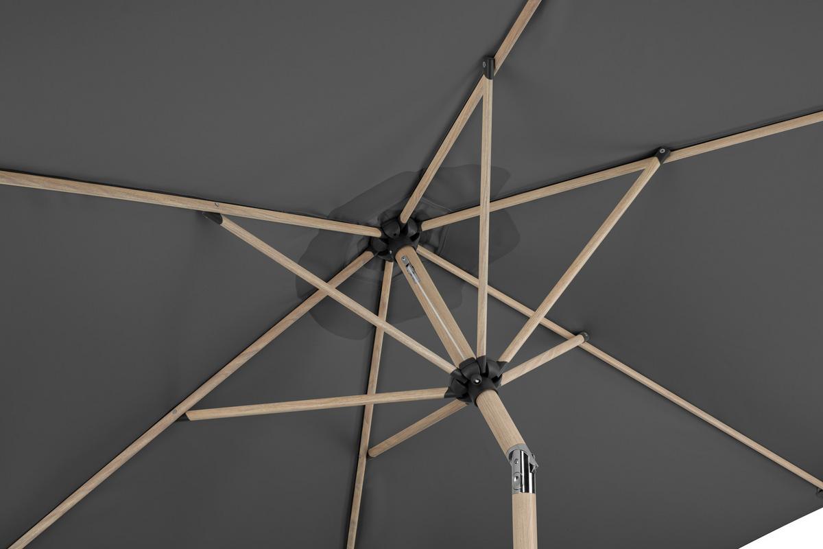 Sonnenschirm Cordoba BxHxT: 270x236x270 cm Anthrazit - Eichefarben/Anthrazit, Basics, Textil/Metall (270/236/270cm) - Schneider