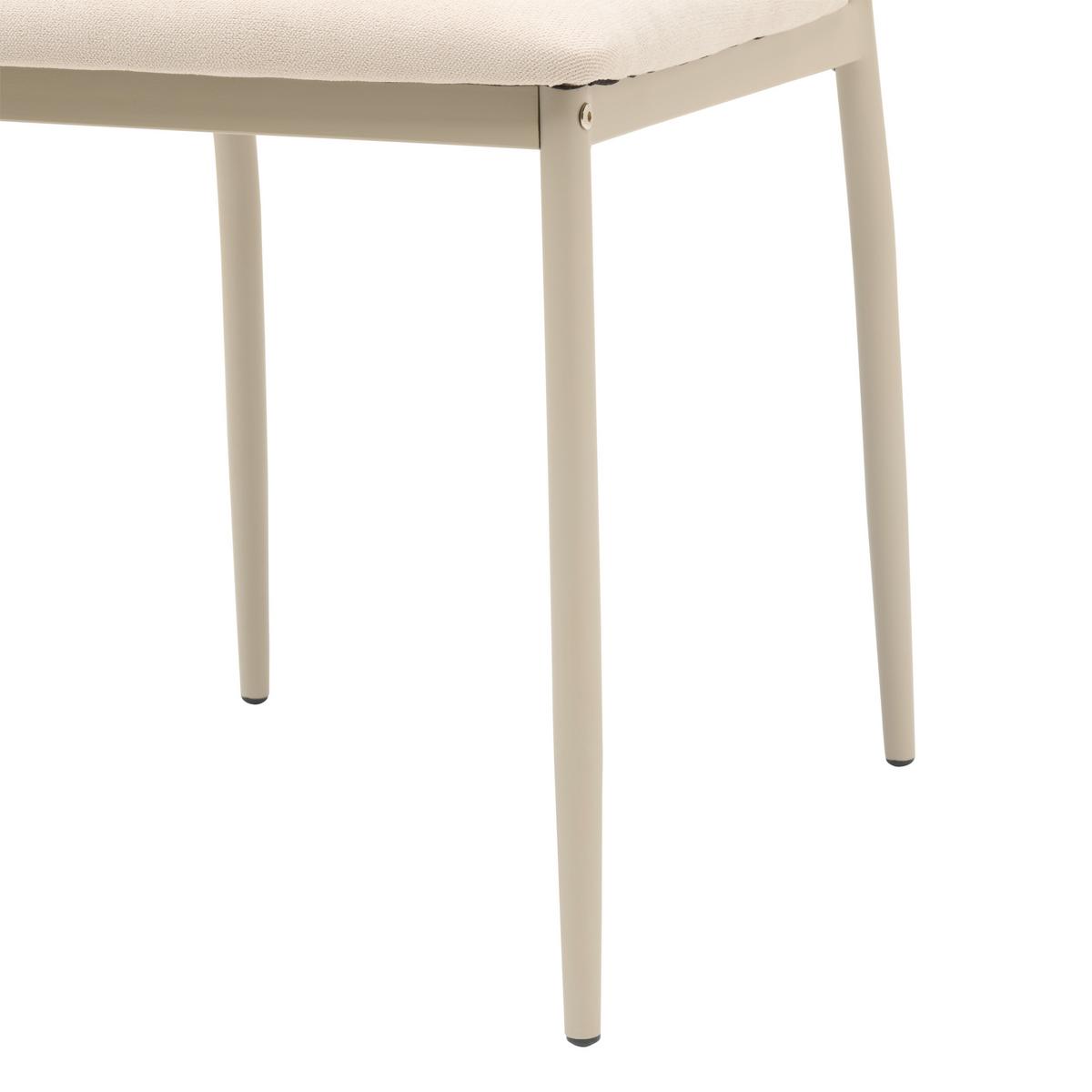 Vierfußstuhl Farina Webstoff Beige, B: 43 Cm - Champagner/Beige, KONVENTIONELL, Textil/Metall (43/93/54cm) - MID.YOU