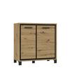Kommode B 91,4 cm Trondheim, Eiche Dekor/Schwarz - Eichefarben/Schwarz, MODERN, Holzwerkstoff/Kunststoff (91,4/91,2/41,5cm) - MID.YOU