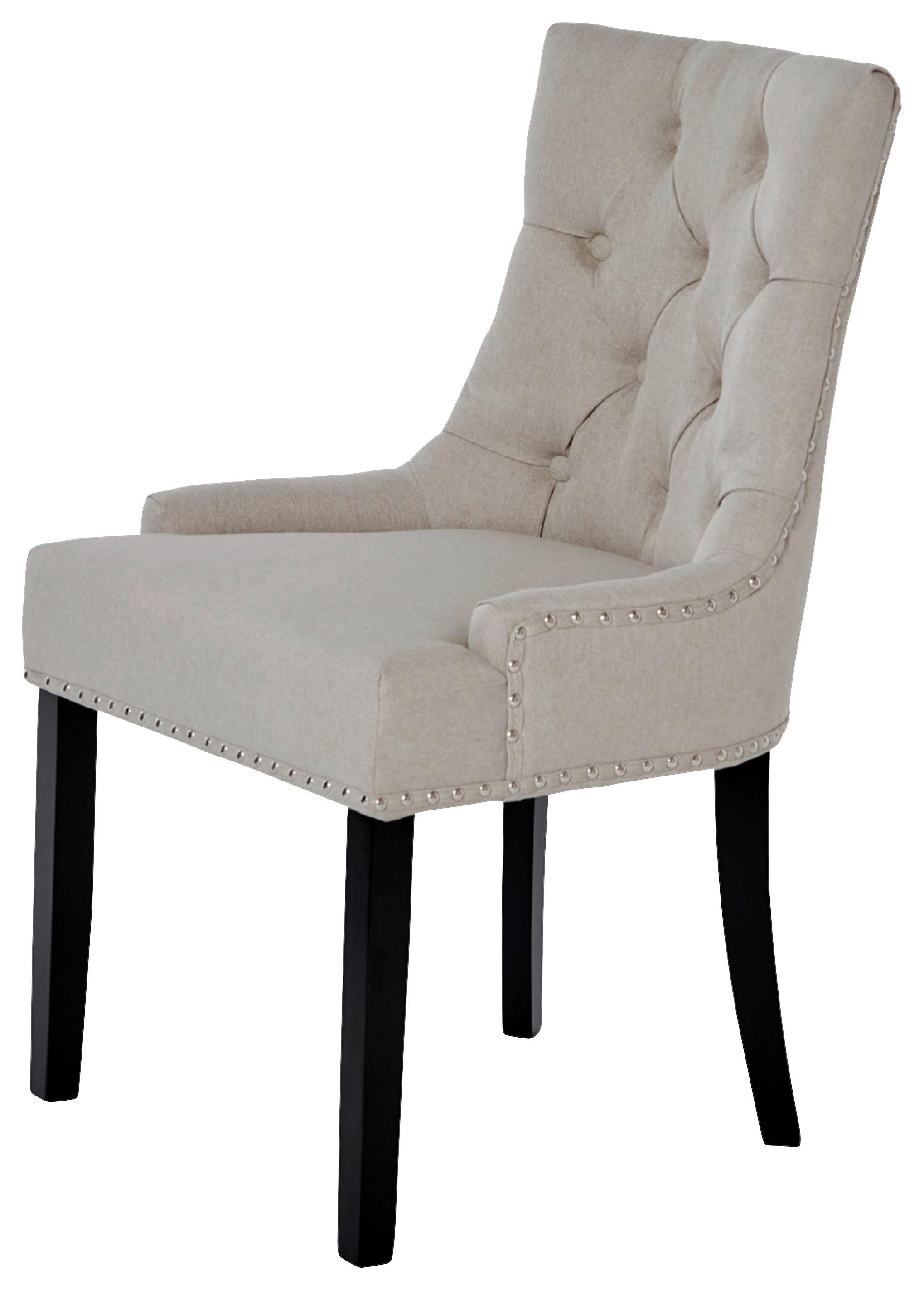 Stuhl Savik Devon Beige/Schwarz B: 56 cm - Beige/Schwarz, MODERN, Holz/Textil (56/62,5/91cm) - Livetastic