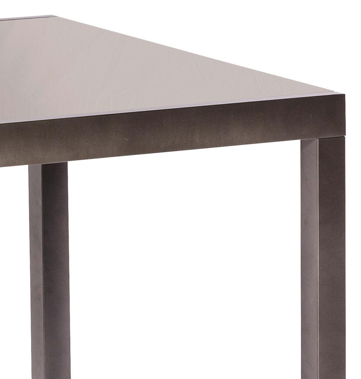 Gartentisch ausziehbar Semi Metall/Glas L: 150-220 cm - Graphitfarben/Grau, KONVENTIONELL, Glas/Metall (150-220/90/75cm) - Gardenson